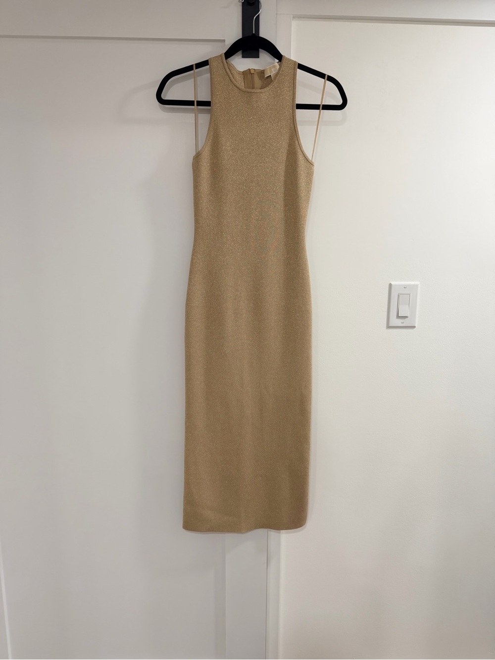 MICHAEL Michael Kors Shimmery Gold Sleeveless Midi Dress